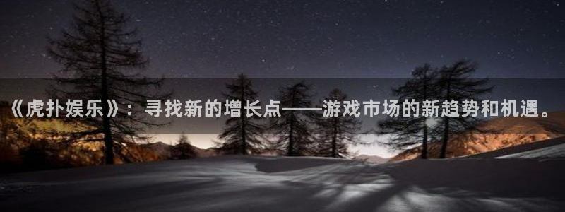 恩佐娱乐：《虎扑娱乐》：寻找新的增长点——游戏市场的新趋势和机遇。